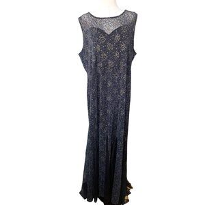 Vtg Candalite Y2K Metallic Formal Maxi Dress 3X Fairy Grunge Witchy Whimsigoth